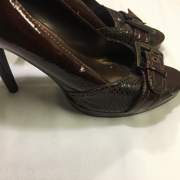 Maurices Women's Peep Toe Heels Brown 8.5M - Picture 4 of 8